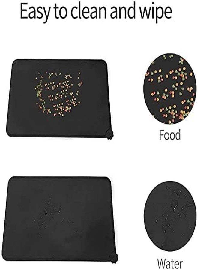 MKV MART Silicone Waterproof Dog Cat Pet Feeding Mats, Anti Slip Pet Bowl Mats, FDA Grade Pet Feeding Mat Silicone Waterproof Pet Food Mat 19 * 12 Inch Pet Feeding Mat - Grey - Image 3